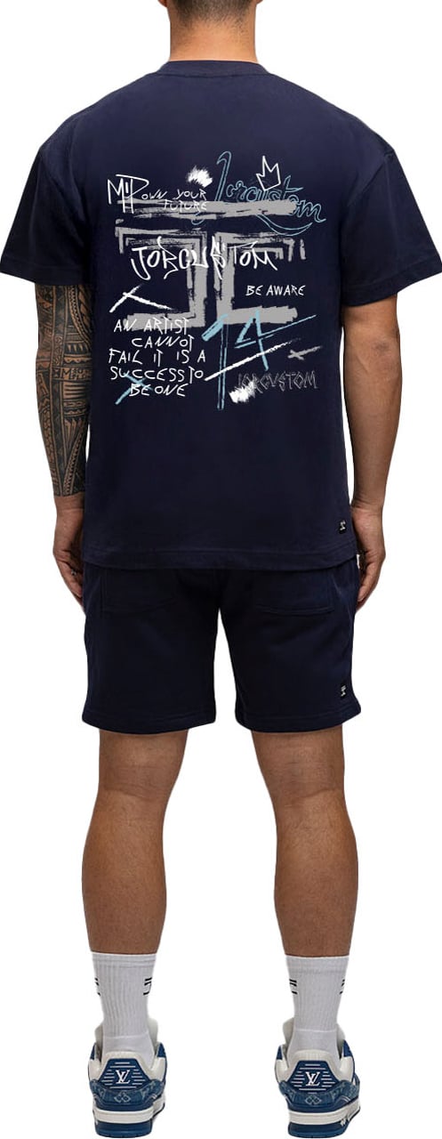JORCUSTOM Artist SumSet Terry Short Navy Blauw