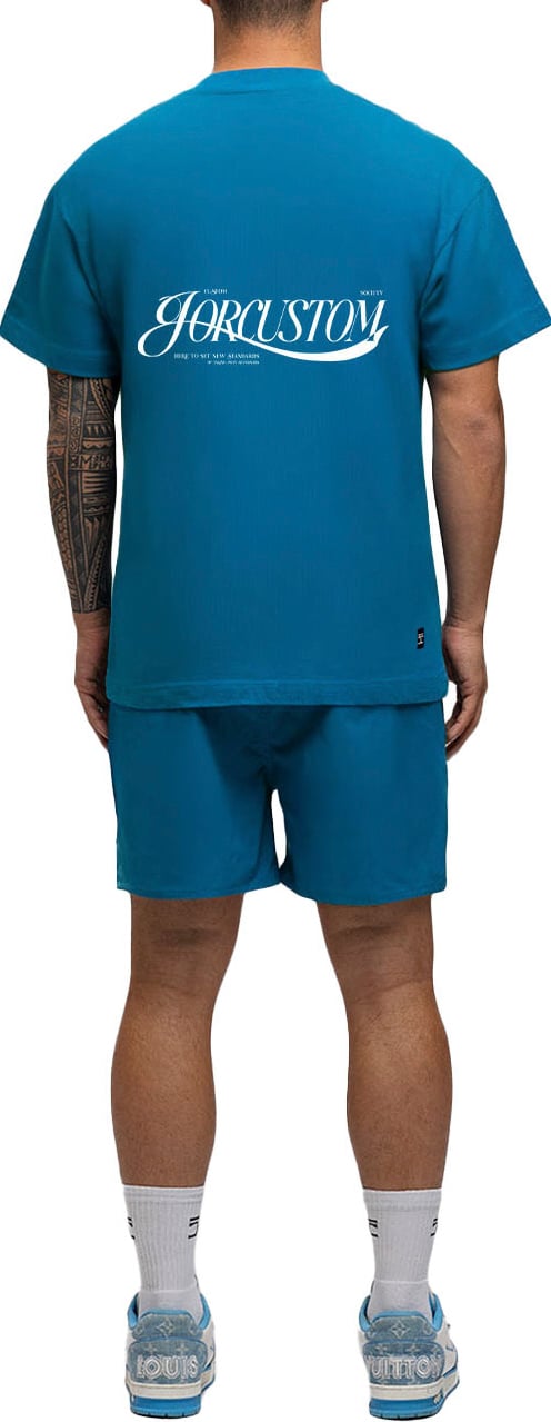 JORCUSTOM Script SumSet Swimshort Petrol Grijs