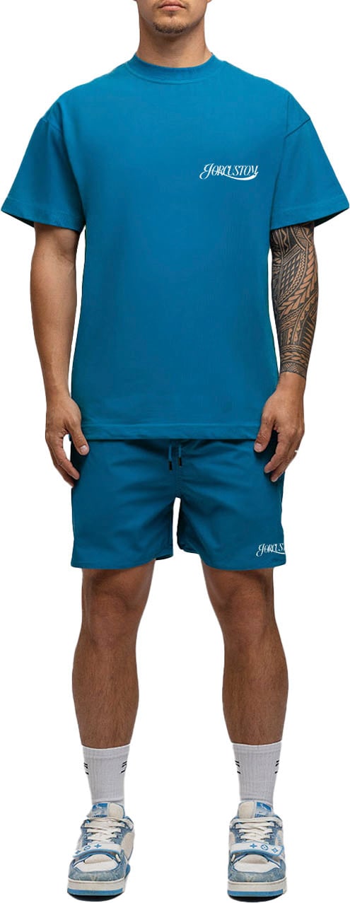 JORCUSTOM Script SumSet Swimshort Petrol Grijs
