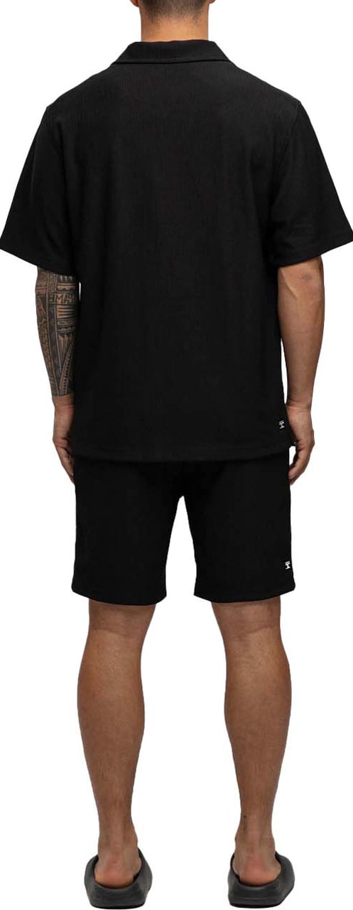 JORCUSTOM Pleated Shirt Black Zwart