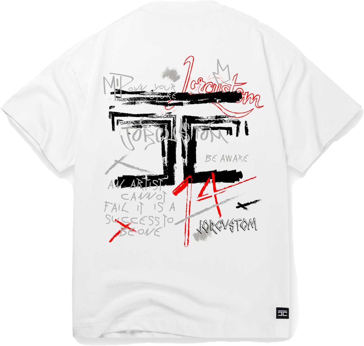 JORCUSTOM Artist SumSet Lf T-Shirt Wh-Grey Grijs