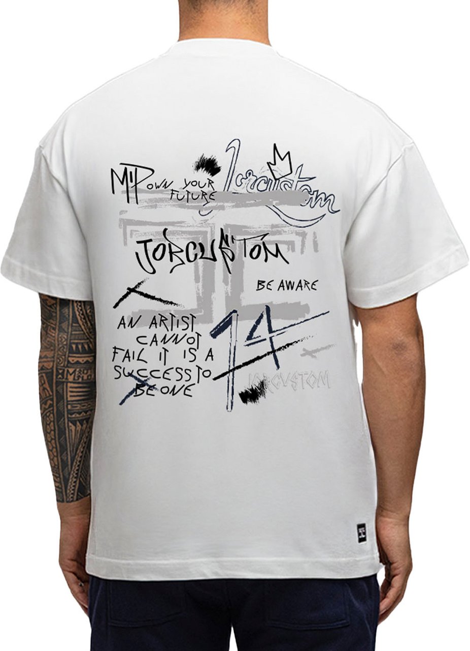 JORCUSTOM Artist SumSet Lf T-Shirt Wh-Grey Grijs