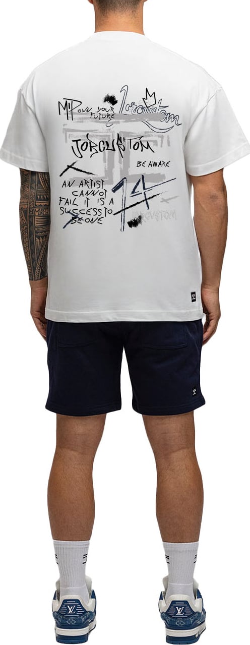 JORCUSTOM Artist SumSet Lf T-Shirt Wh-Grey Grijs