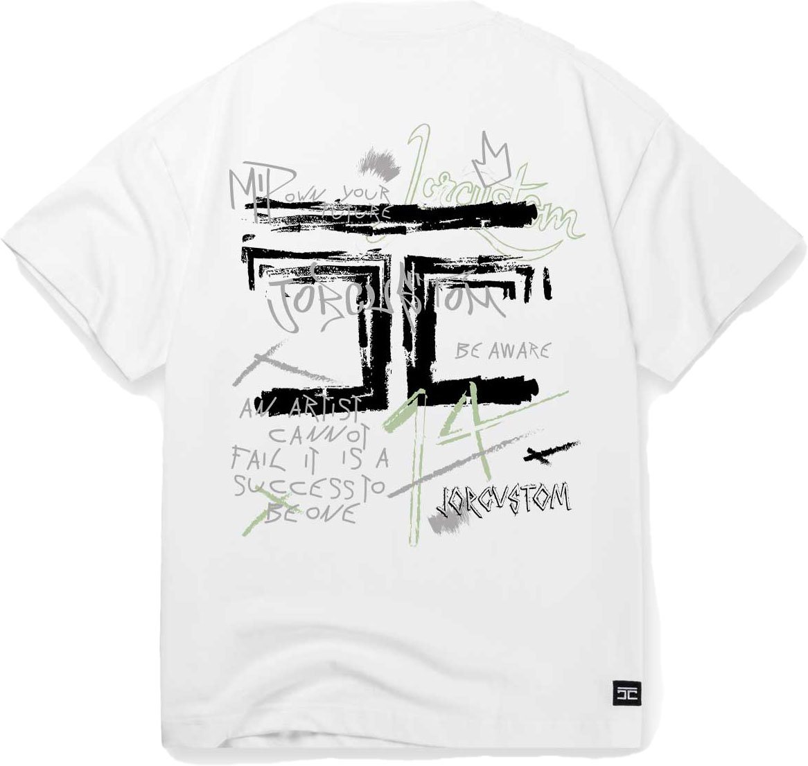 JORCUSTOM Artist SumSet Lf T-Shirt Wh-SaGreen Groen