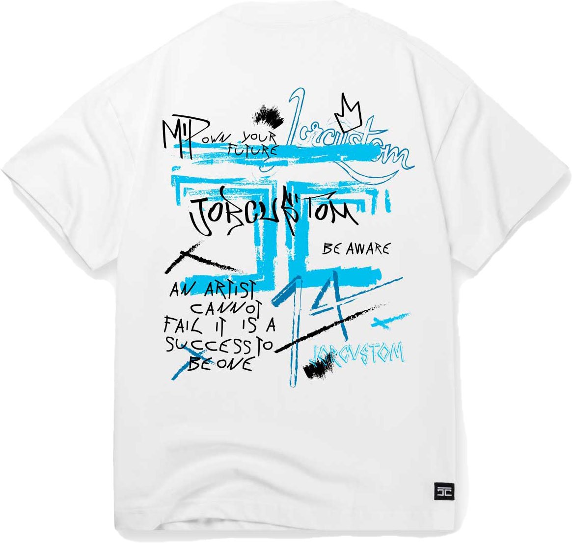 JORCUSTOM Artist SumSet Lf T-Shirt Wh-Petrol Blauw