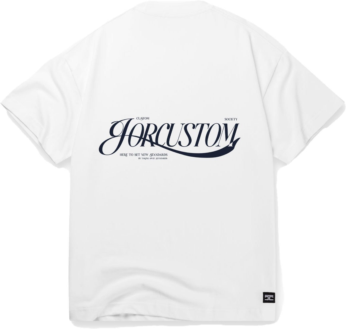 JORCUSTOM Script SumSet Lf T-Shirt Wh-Navy Blauw