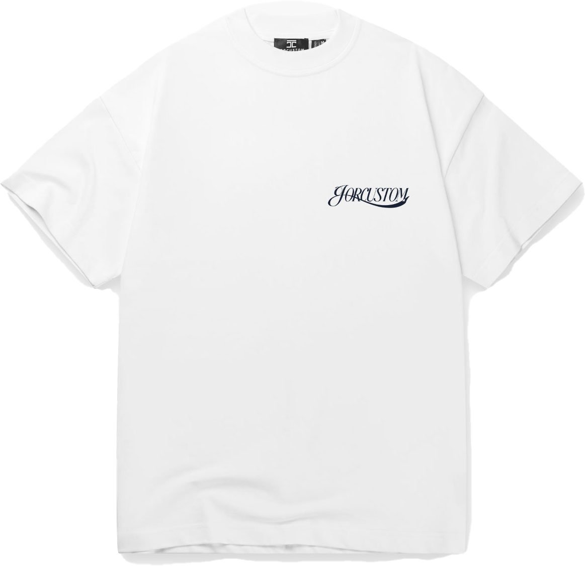 JORCUSTOM Script SumSet Lf T-Shirt Wh-Navy Blauw