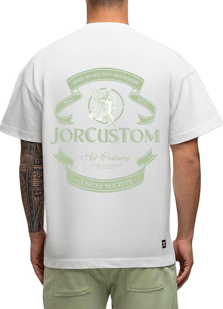 JORCUSTOM Script SumSet Lf T-Shirt Wh-Petrol Grijs