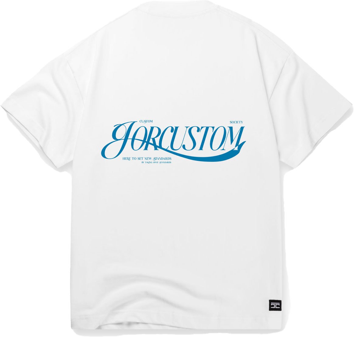 JORCUSTOM Script SumSet Lf T-Shirt Wh-Petrol Grijs