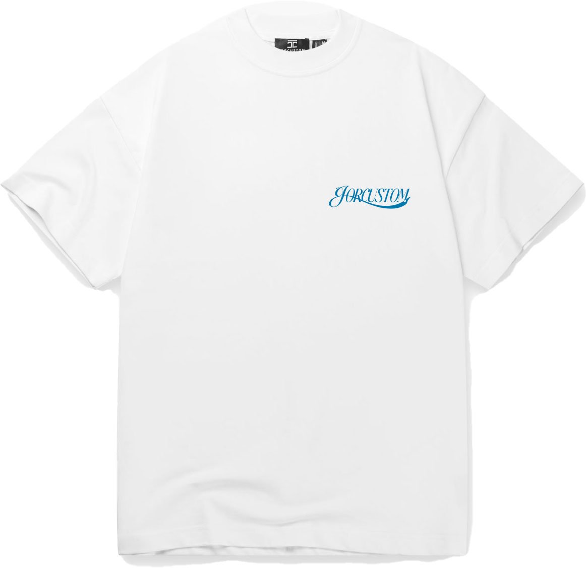 JORCUSTOM Script SumSet Lf T-Shirt Wh-Petrol Grijs