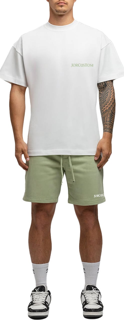 JORCUSTOM Script SumSet Lf T-Shirt Wh-Petrol Grijs