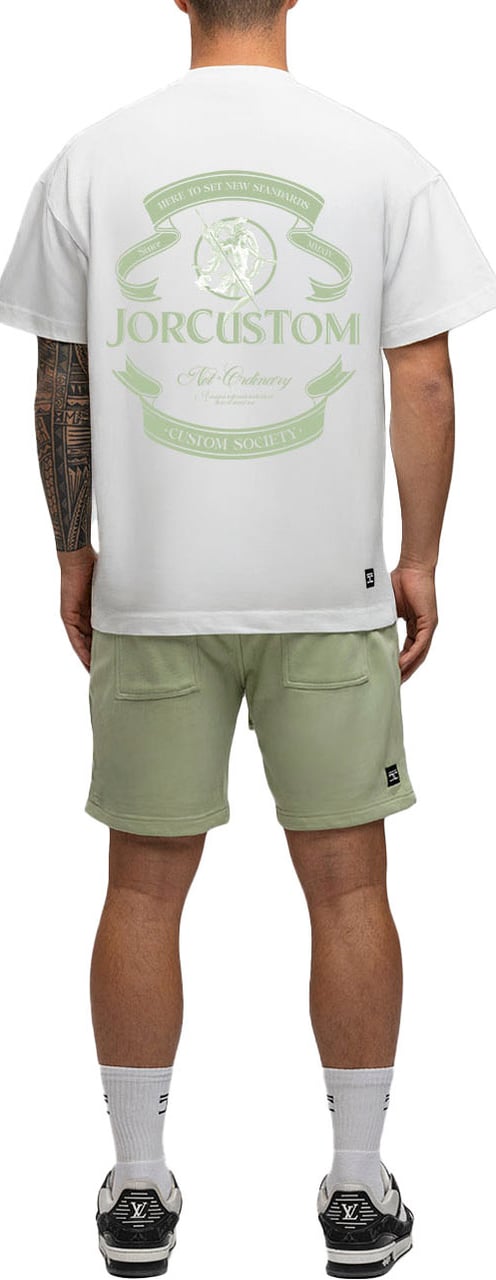 JORCUSTOM Script SumSet Lf T-Shirt Wh-Petrol Grijs