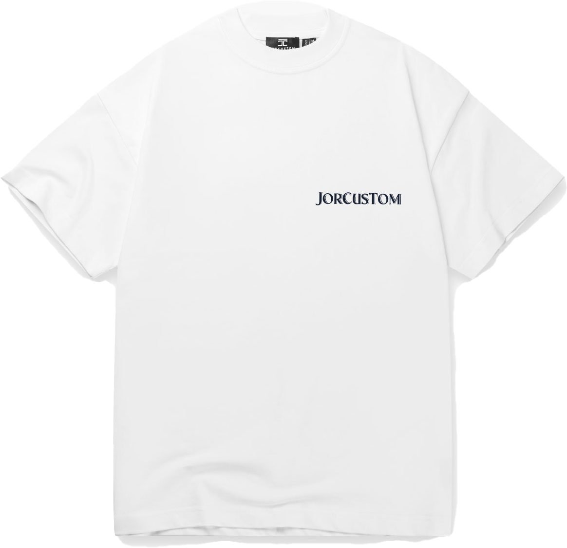 JORCUSTOM Ribbon SumSet Lf T-Shirt Wh-Navy Blauw