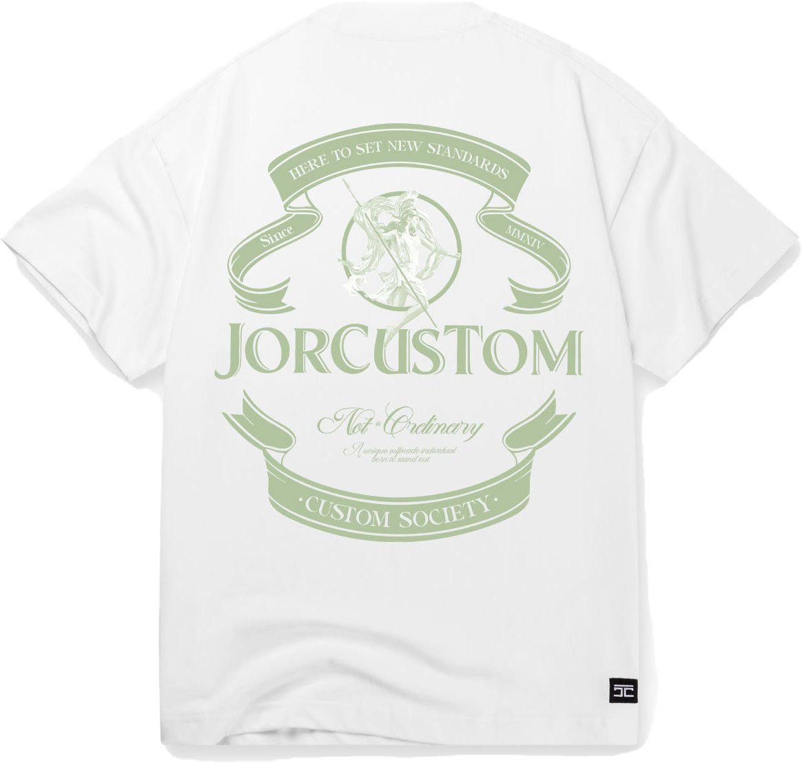 JORCUSTOM Ribbon SumSet Lf T-Shirt Wh-SaGreen Blauw