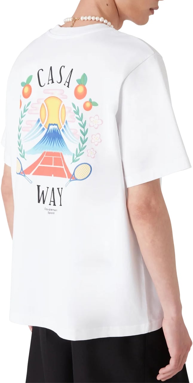 Casablanca t-shirt wit met front and backprint Wit