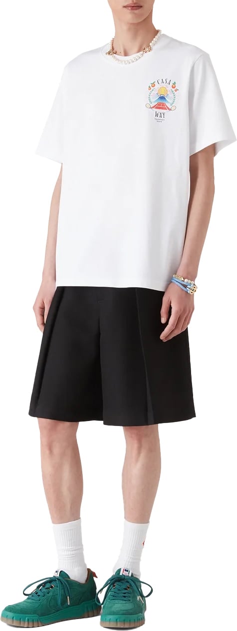 Casablanca t-shirt wit met front and backprint Wit