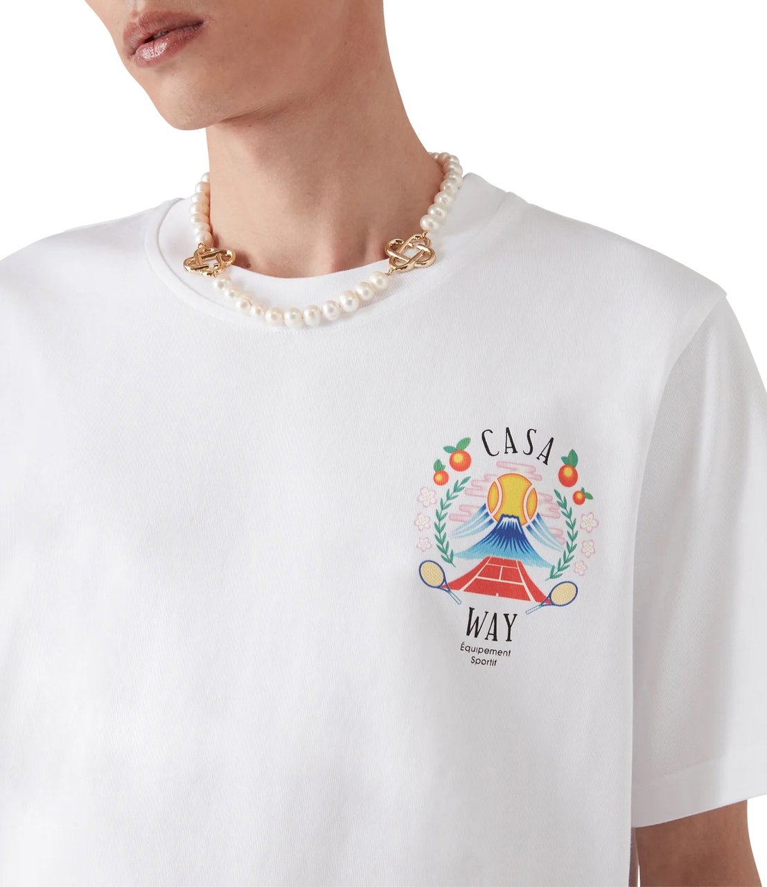 Casablanca t-shirt wit met front and backprint Wit