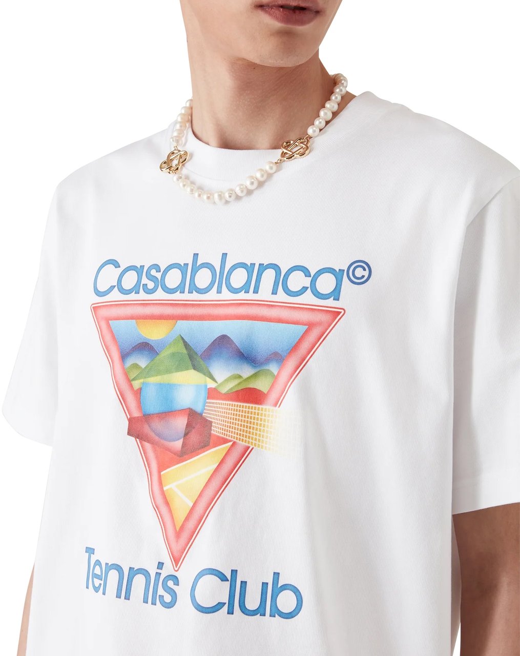 Casablanca t-shirt print Wit