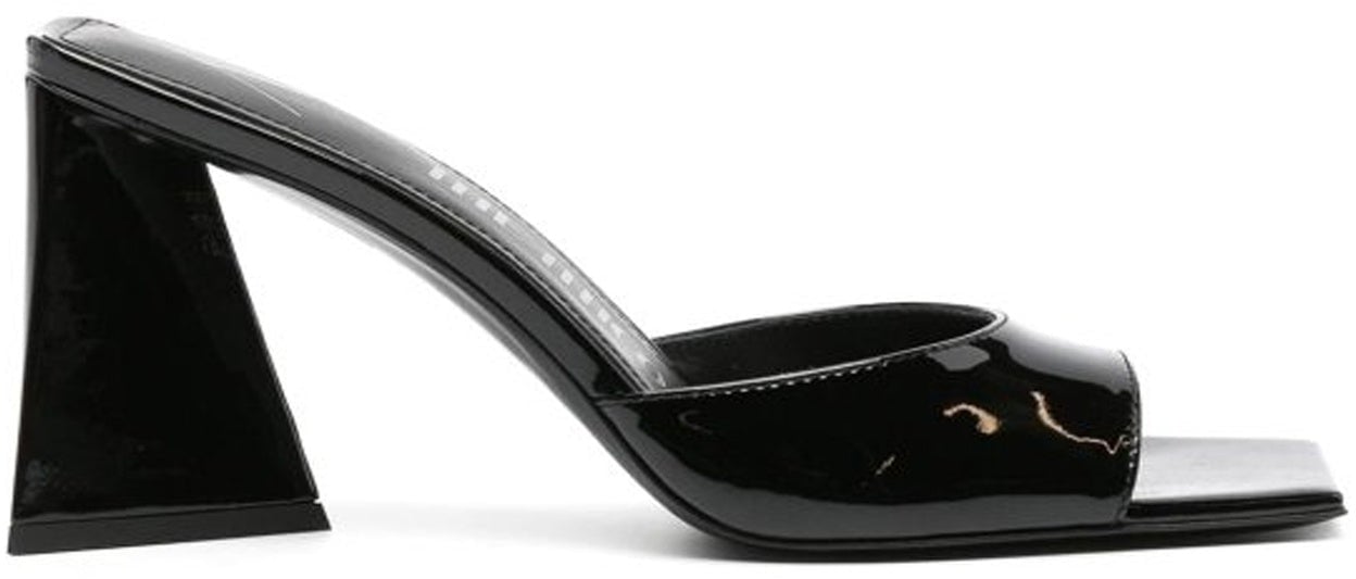 The Attico Mini Devon Patent Leather Mules Zwart