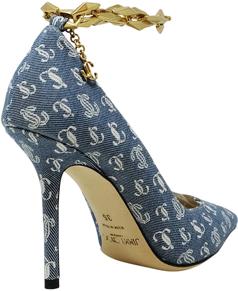 Jimmy Choo JIMMY CHOO J000159638 DENIM FABRIC DIAMOND TALURA PUMPS Blauw
