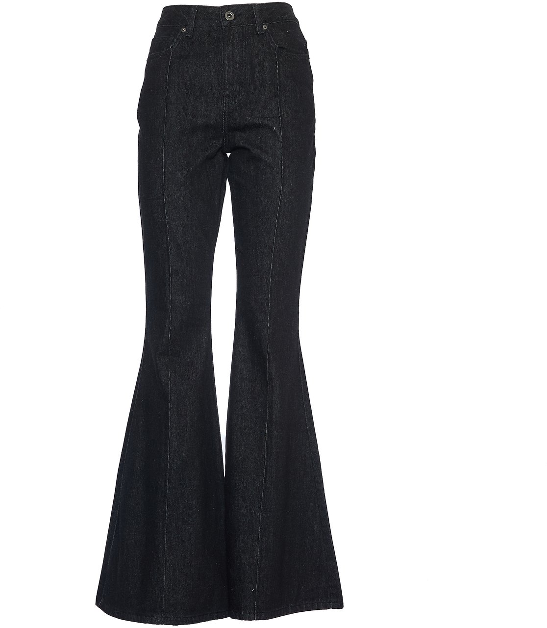 Self-Portrait Jeans A Zampa A Vita Alta Zwart