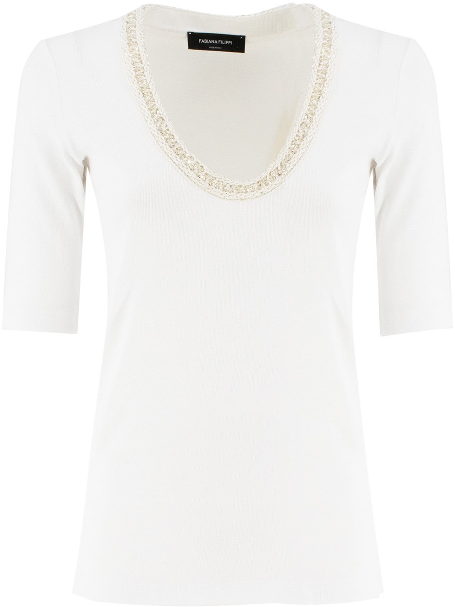 Fabiana Filippi Cotton T-shirt Wit