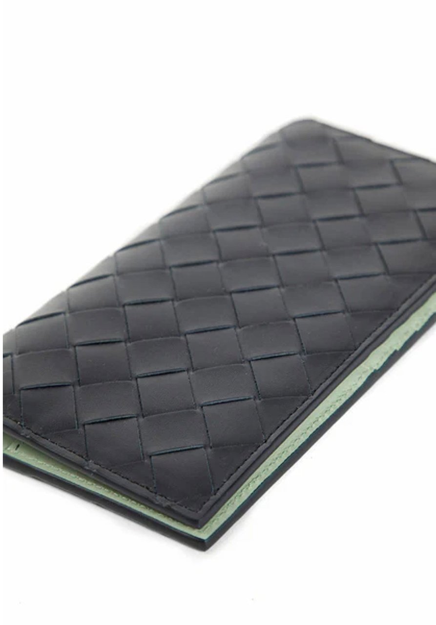 Bottega Veneta Bottega Veneta Slim Long Intrecciato Wallet Blauw