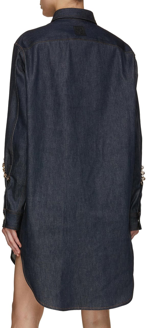 Loewe Loewe Denim Chain Shirt Dress Blauw