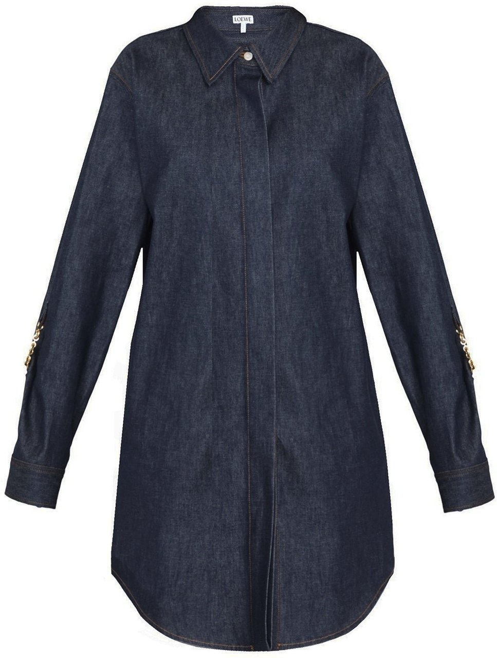 Loewe Loewe Denim Chain Shirt Dress Blauw