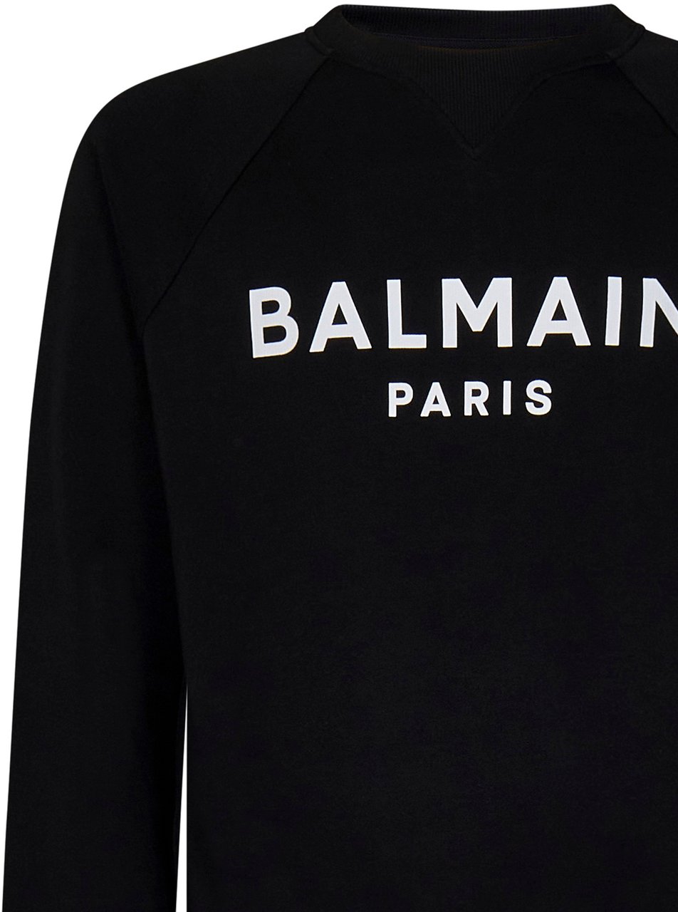 Balmain Cotton Logo Sweatshirt Zwart