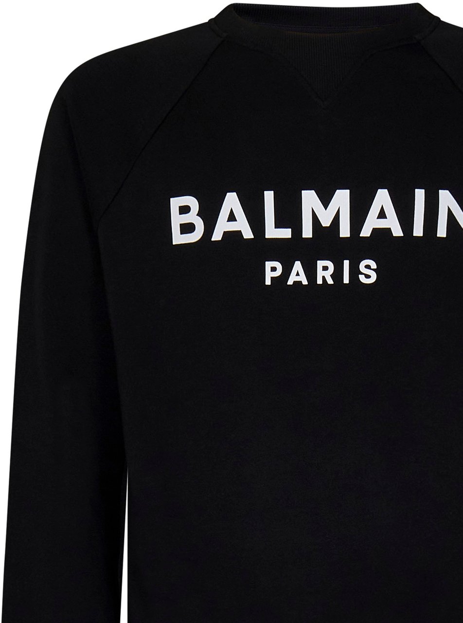 Balmain Cotton Logo Sweatshirt Zwart