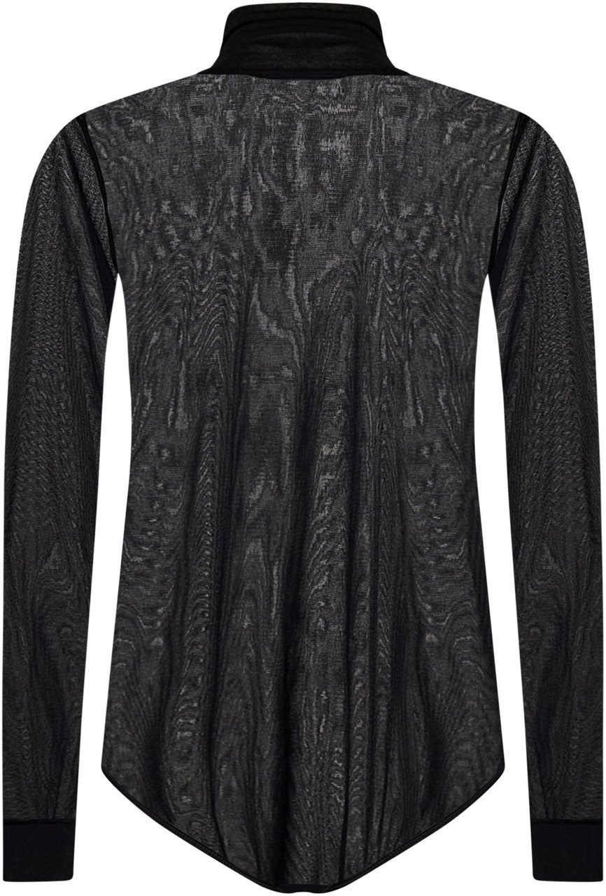 Maison Margiela Longsleeve Mesh Body Top Black Zwart
