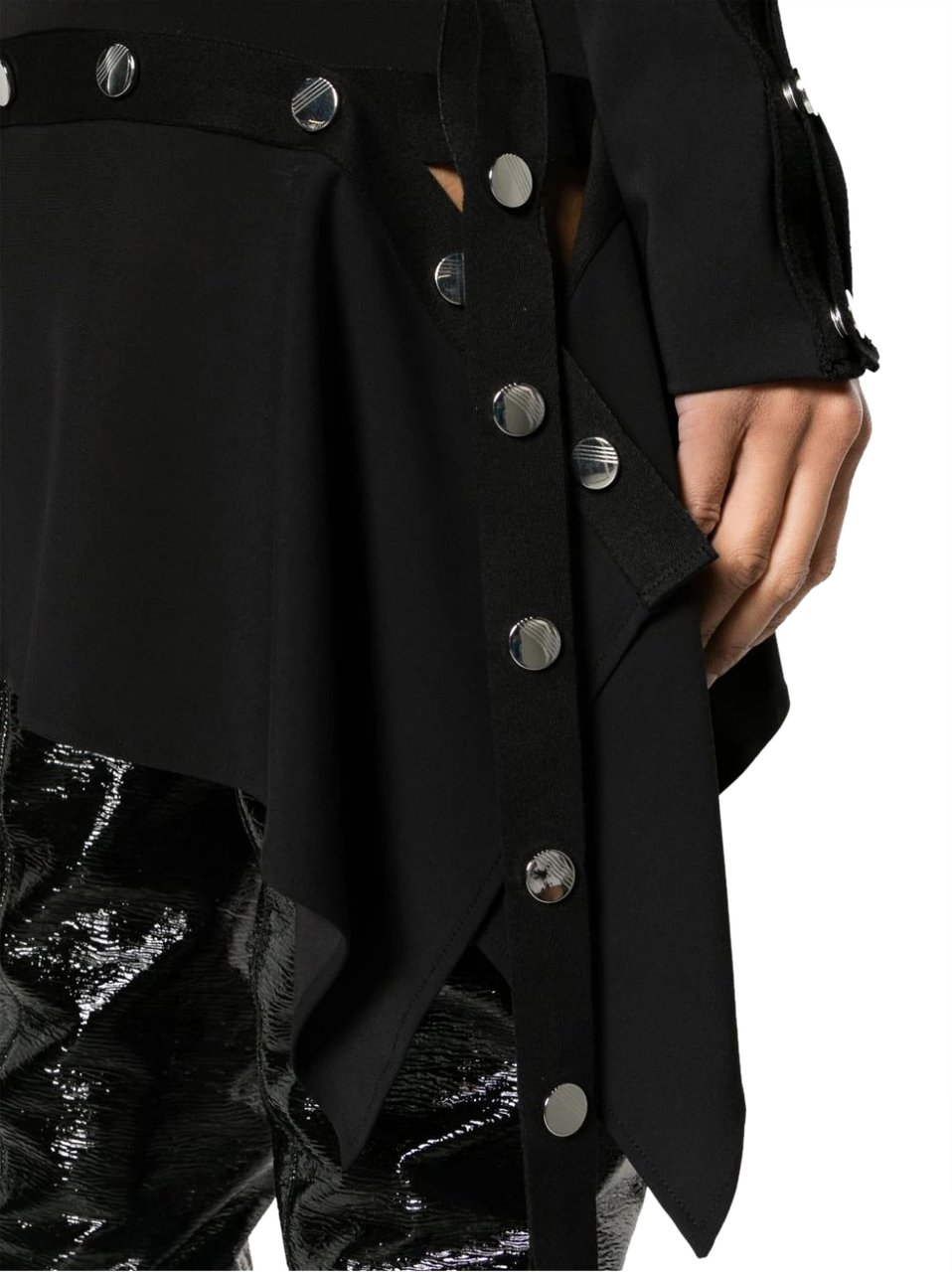 The Attico MINI DRESS JERSEY STRETCH BLACK Zwart