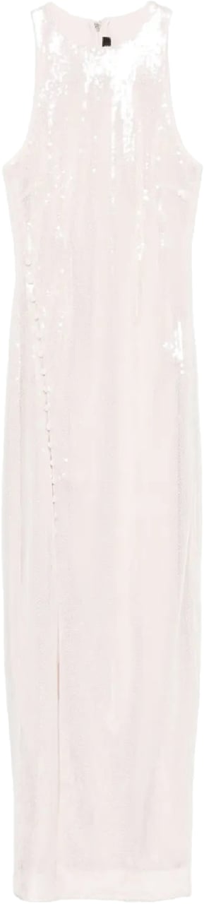 Rotate Sequins Buttoned Dress Beige