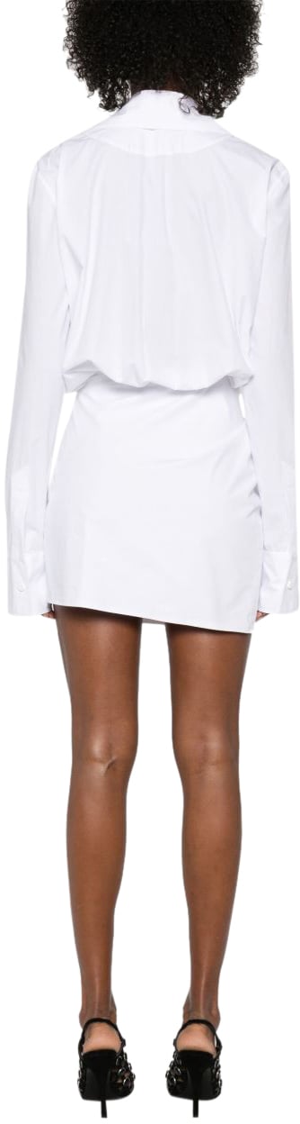 The Attico Popeline Shirt Mini Dress Bianco Wit