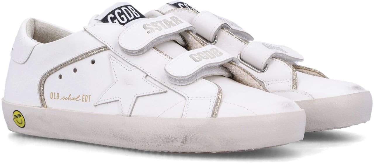 Golden Goose Old School Leather Whiteplatinum Zilver