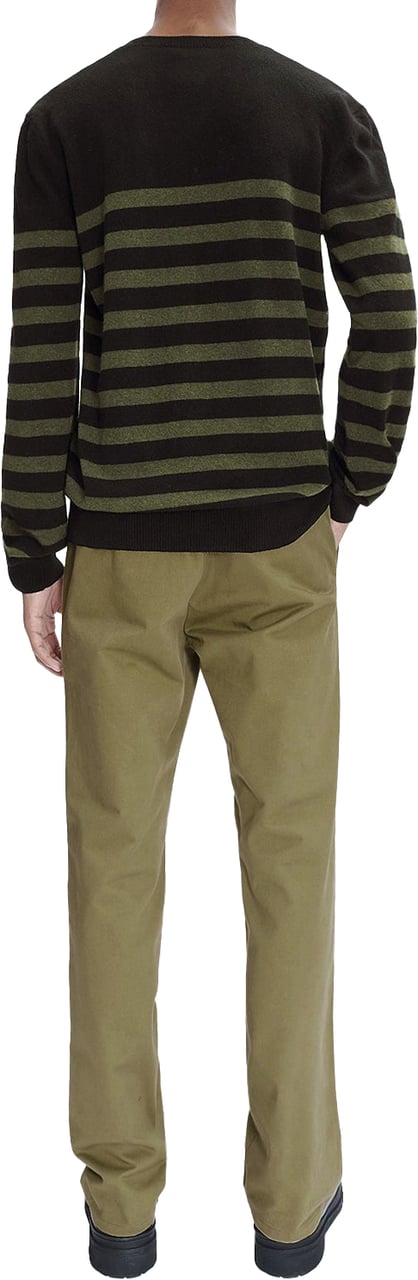 A.P.C. Pull streep kaki zwart Groen