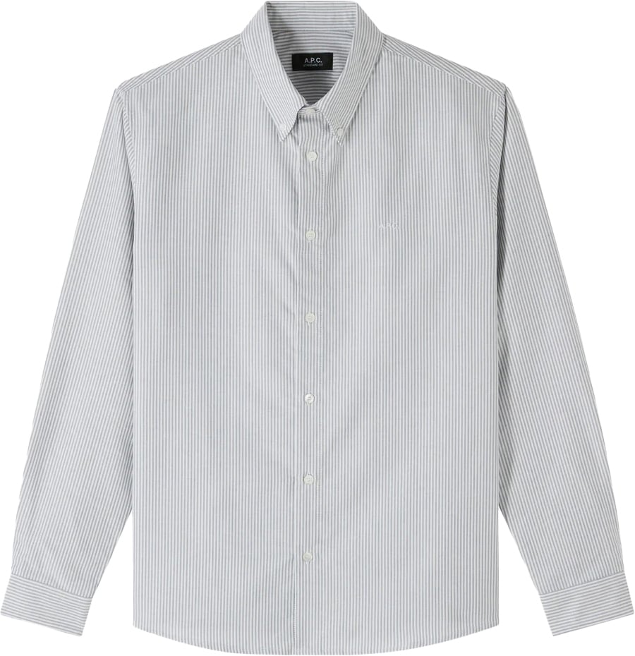 A.P.C. hemd streep blauw groen Groen