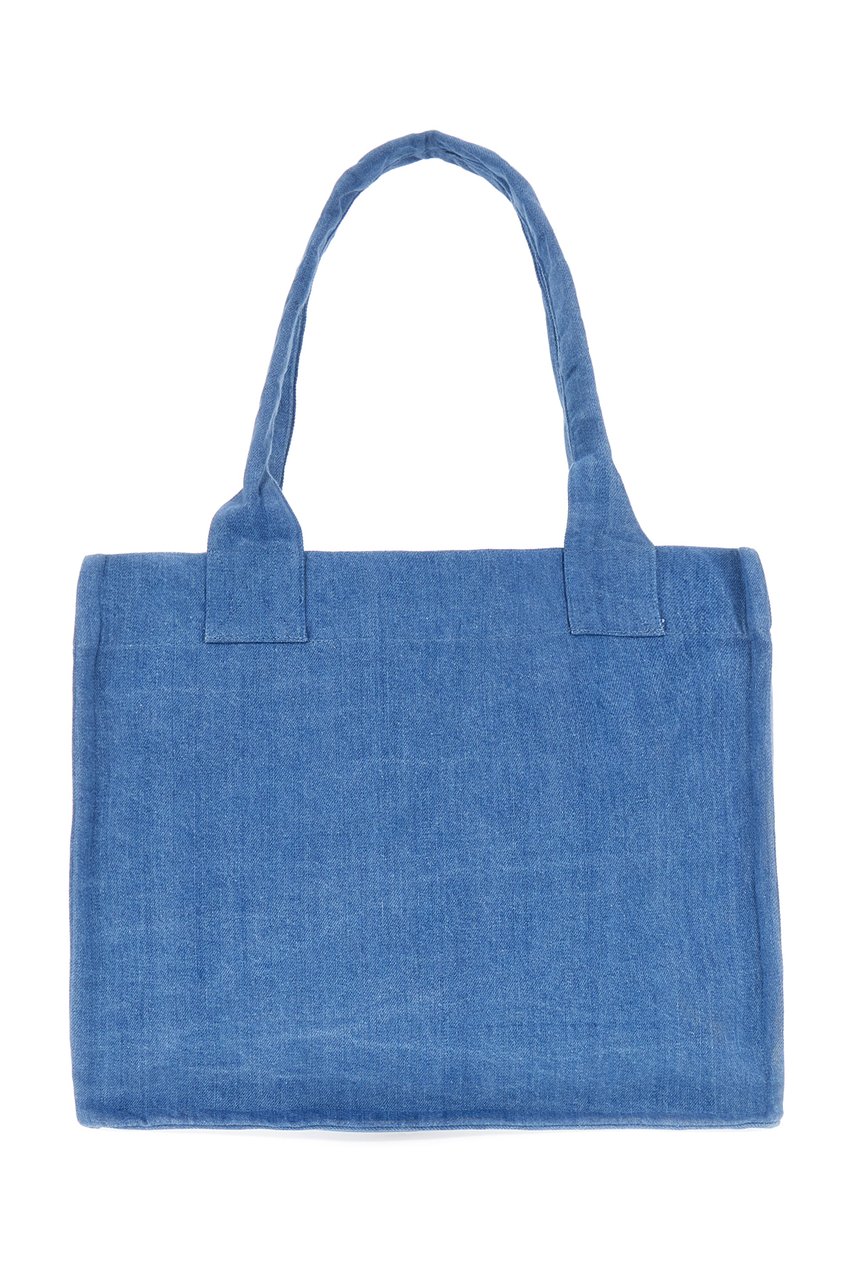 Ganni Large Easy Shopper Denim Blauw