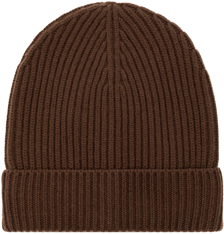 Dolce & Gabbana Ribbed Wool/cashmere Beanie Bruin