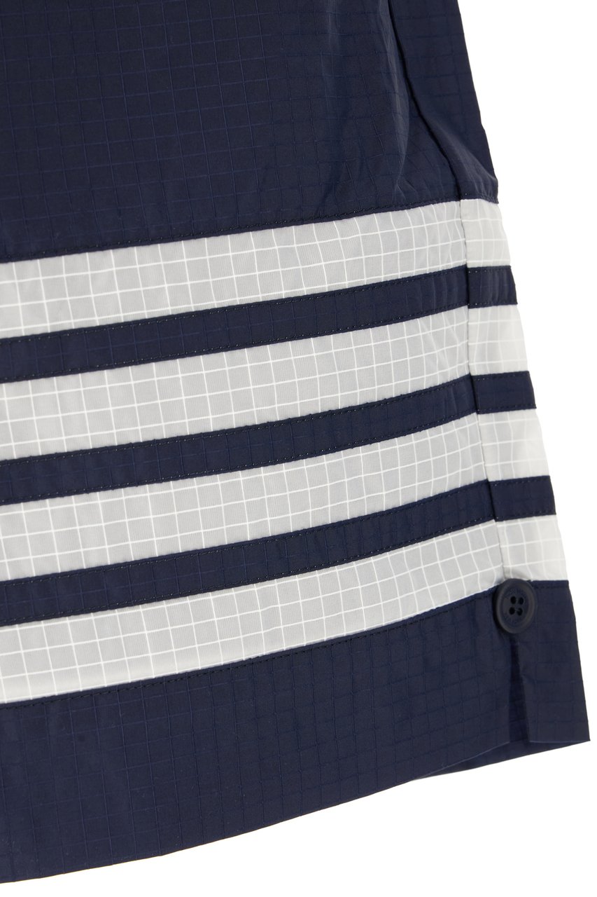 Thom Browne Thom Browne Navy blue nylon bermuda shorts Blauw