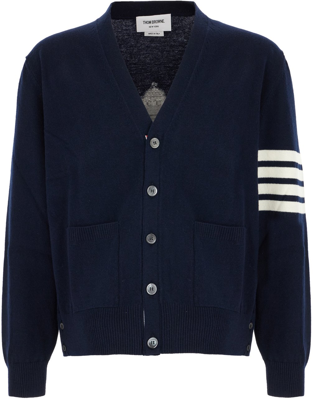 Thom Browne Thom Browne Navy blue wool cardigan Blauw