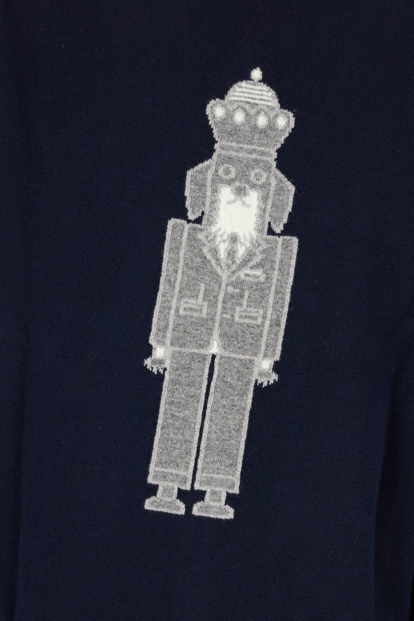 Thom Browne Thom Browne Navy blue wool cardigan Blauw