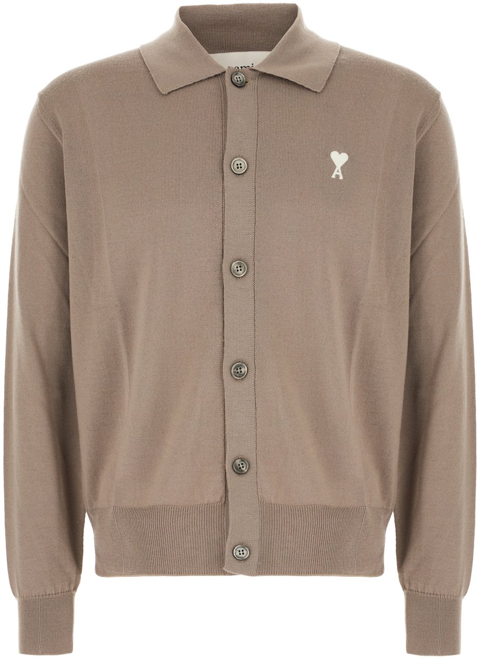 AMI Paris AMI Paris Grey wool cardigan Grijs
