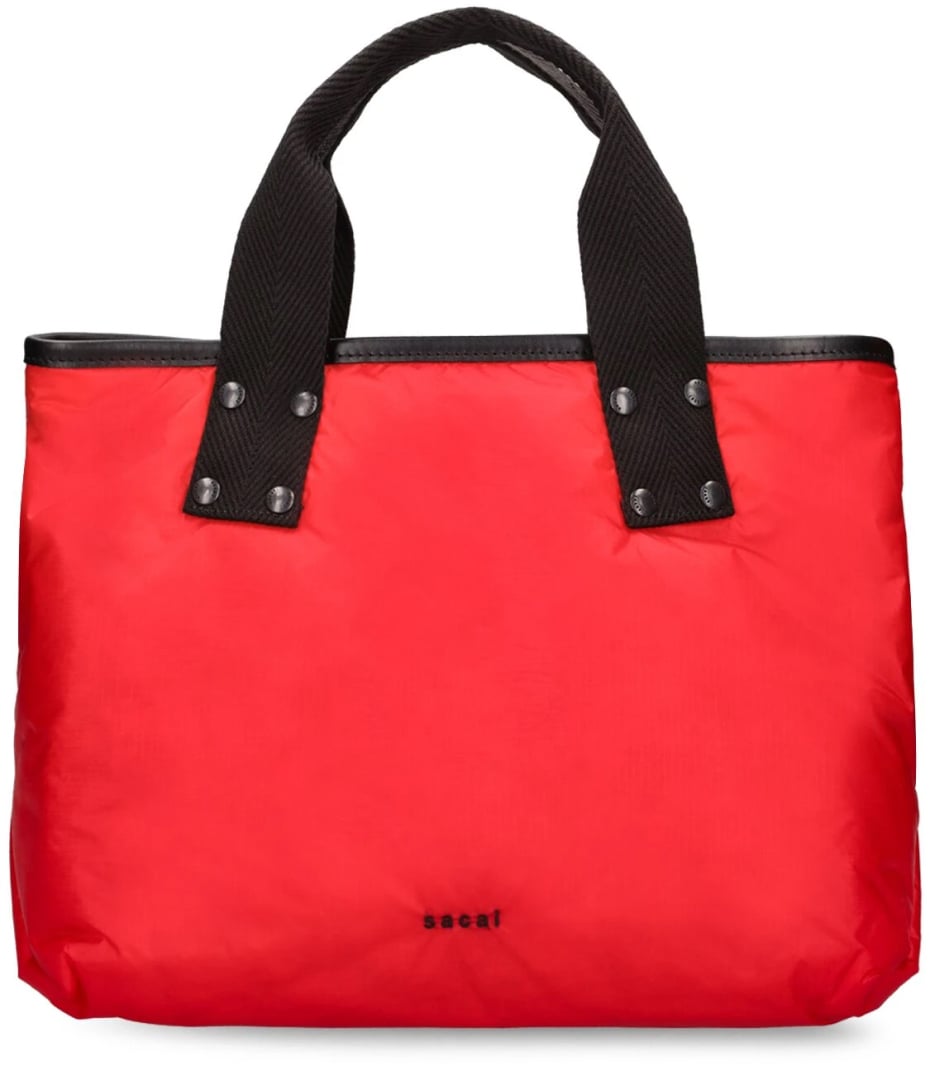 Sacai Skytex Logo Shopping Bag Rood