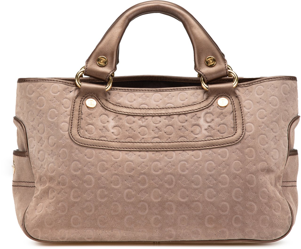 Celine C Macadam Suede Boogie Handbag Bruin