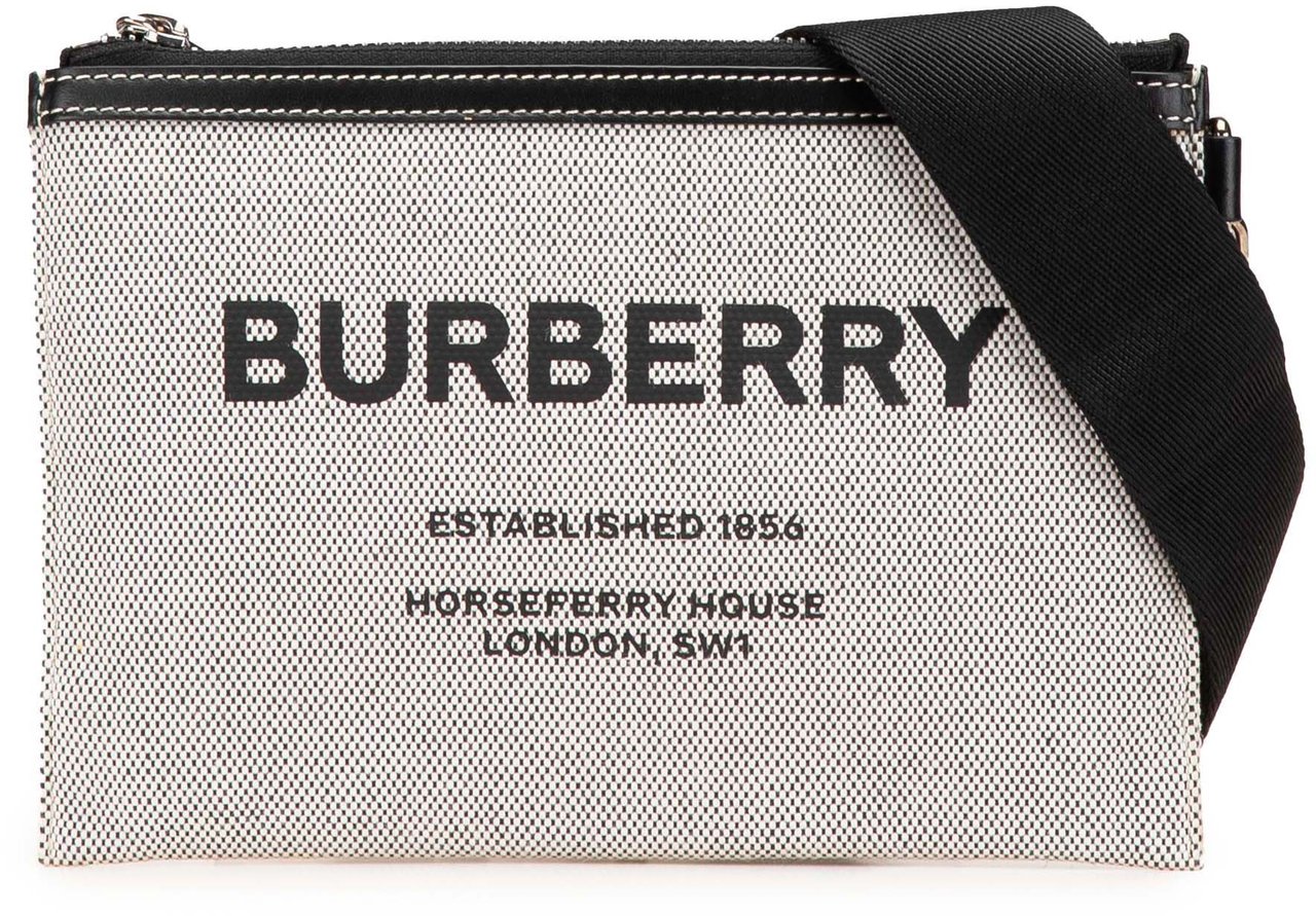 Burberry Canvas Horseferry Print Callum Crossbody Grijs