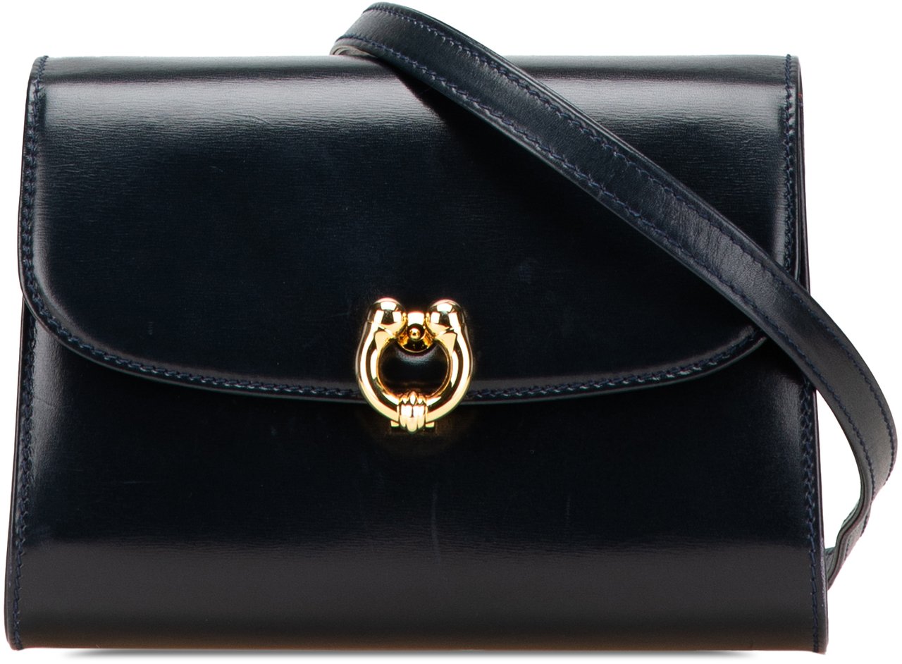 Gucci Leather Horsebit Crossbody Zwart