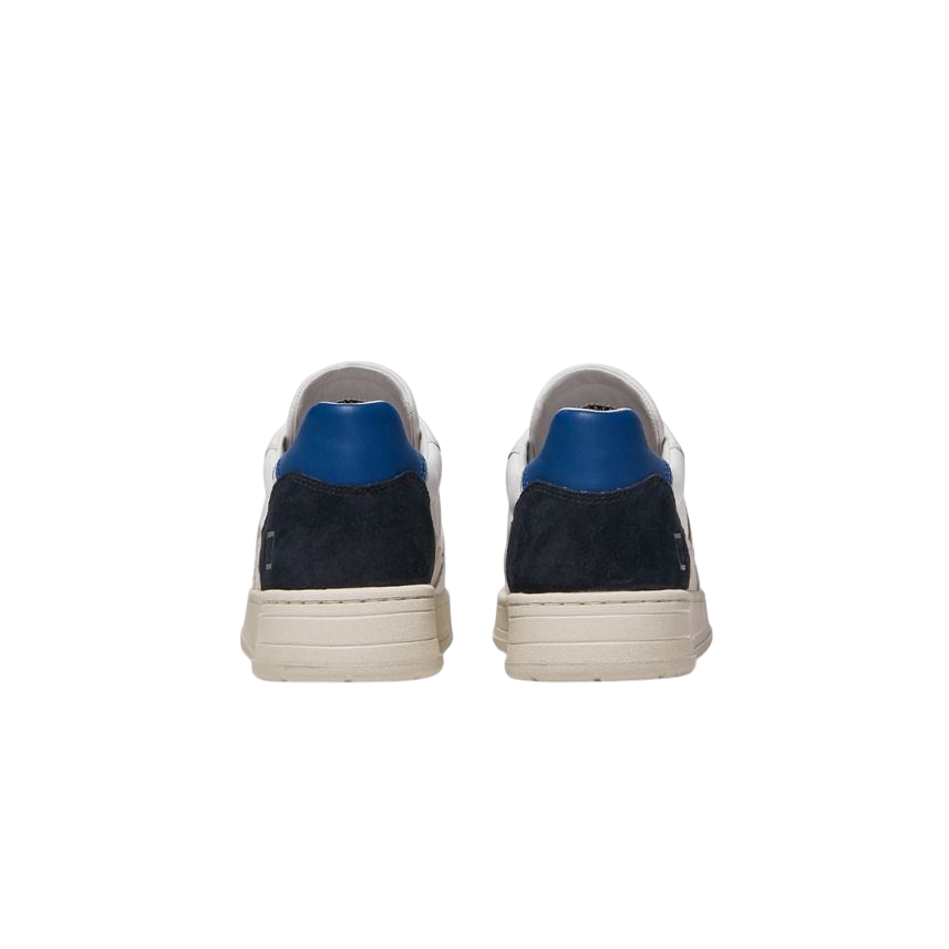 D.A.T.E. Sneaker court 2.0 vintage calf bianco-blu Wit