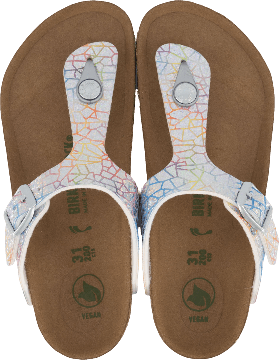 Birkenstock Birkenstock Kinder Meisjes Slippers Rio Sparkle Zilver Metallic